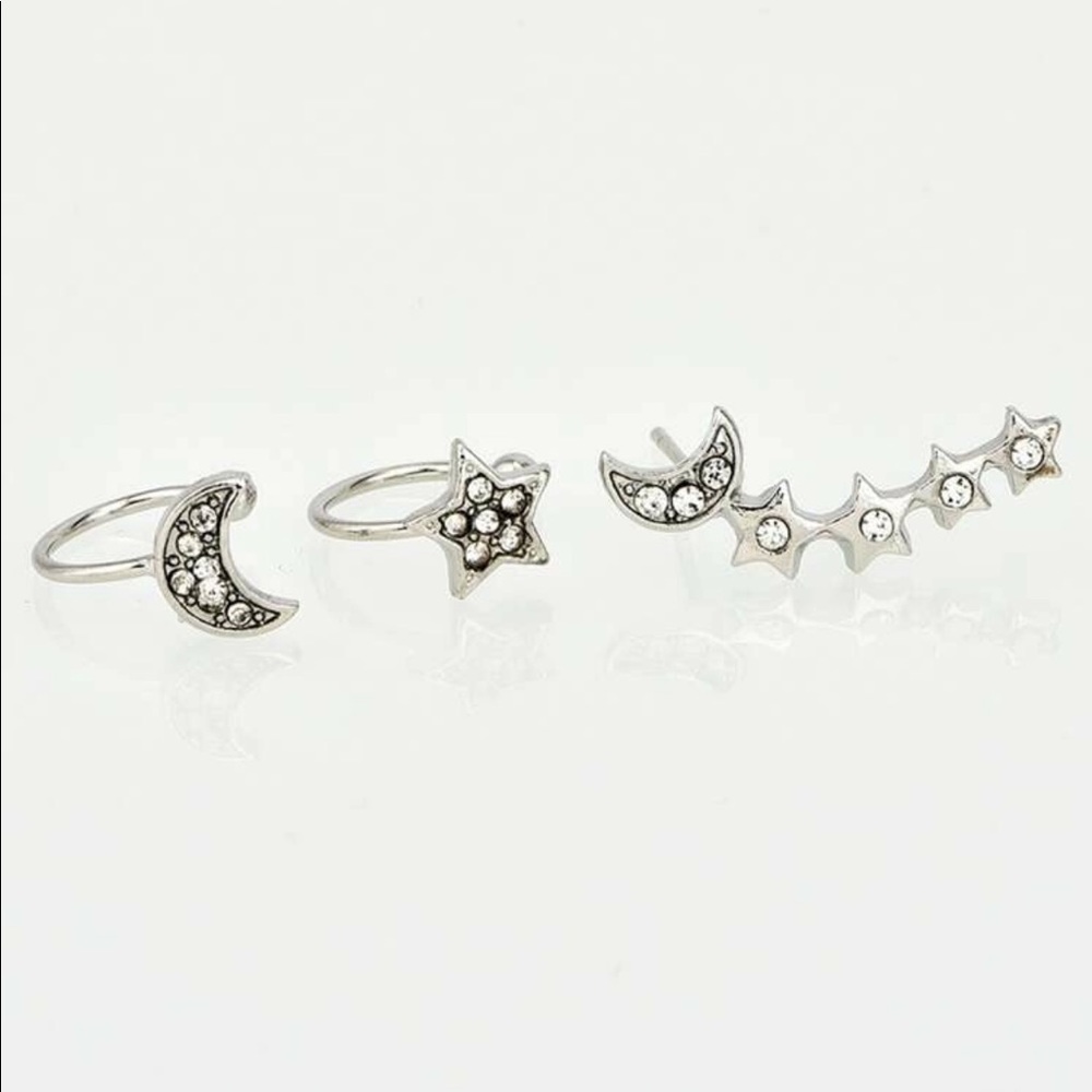 3/$30 Moon & Star Ear Climber & Ear Cuffs - Picture 3 of 4